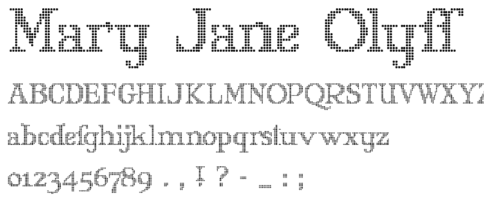 Mary Jane Olyff font